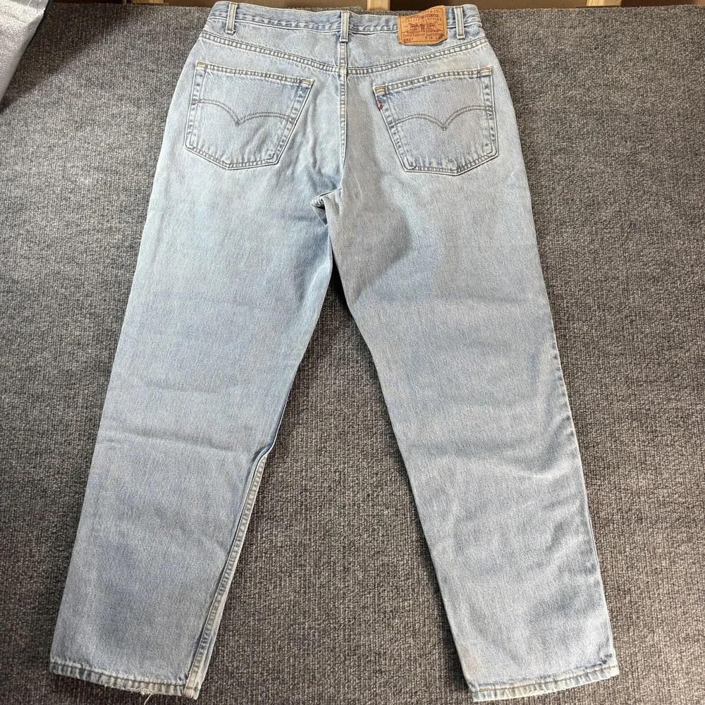 Levis 550‎ Jeans Mens 38x29 Blue Light Wash Relaxed Tapered Denim Pants